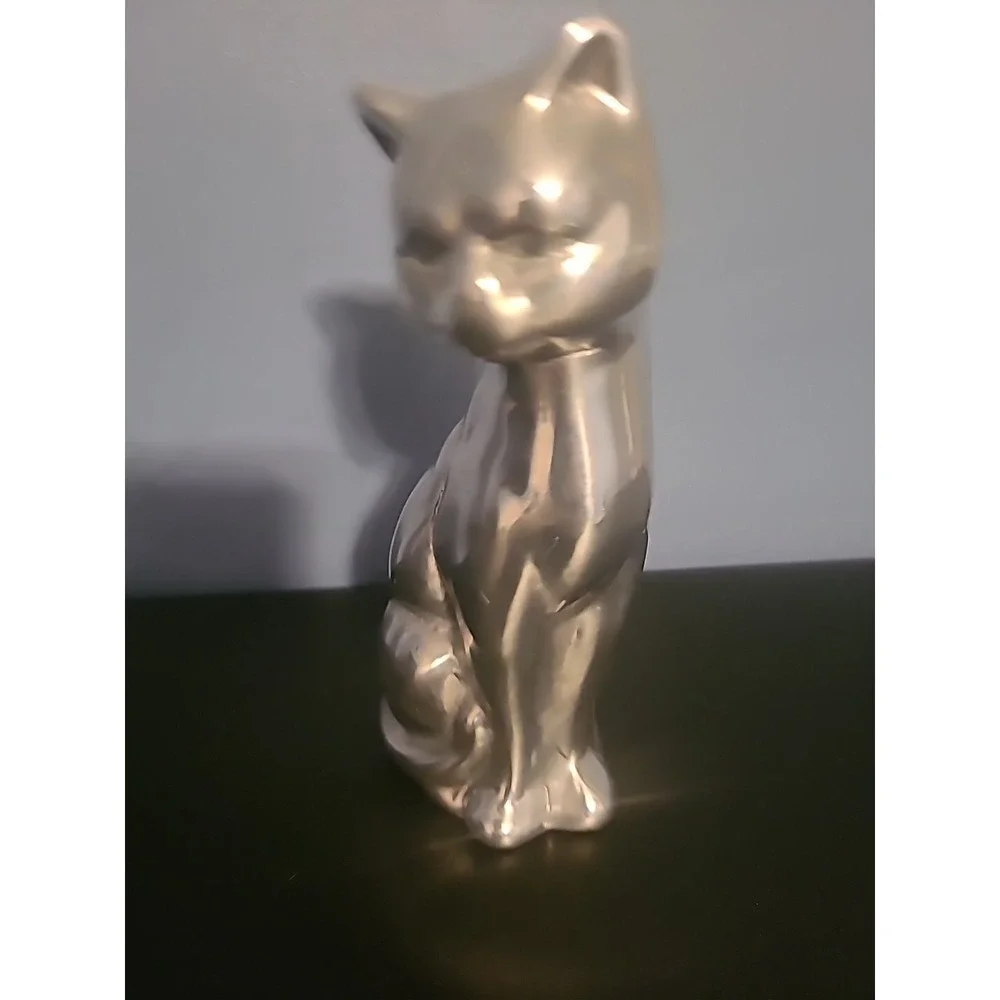 Hoselton Solid Aluminum Cat Sculpture Figurine Paperweight Signed 1236 Canada